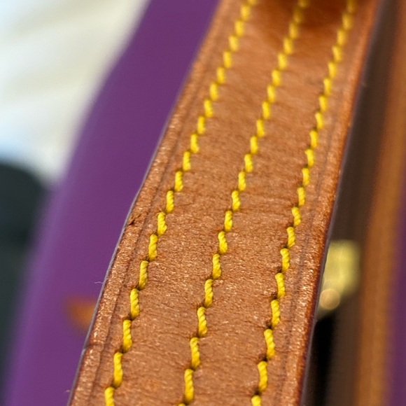 Dooney & Bourke Purple and Brown Shoulder Bag - Picture 5 of 12